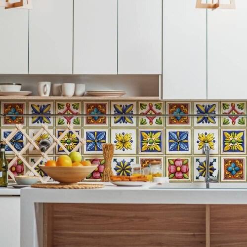 K-PS00068 (24 pieces) tile size 15x15 cm - Made in Italy-PVC for bathroom and kitchen