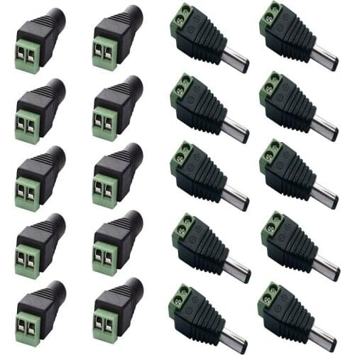 CCTV Camera 5050 3528 Single Color LED Strips 100pcs/pack Female DC Power Adapter Plug 5.5mm x 2.1mm Male Connector easy