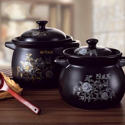 Ceramic casserole Health soup cooker household stew pot resistant to high temperature open fire soup pot casserole
