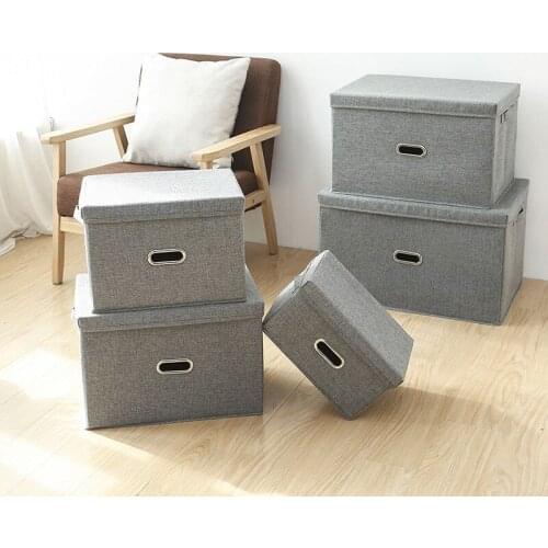 Cotton Linen Underwear Storage Box Clothes Organizer Quilt Bra Socks Panties Storage Box Car Storage Box Washable Dustproof