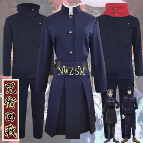 Jujutsu Kaisen Yuji Itadori Cosplay Anime Adult Costume Men Women Uniform Navy Blue Coat Top Pants Sportwear Halloween Outfits