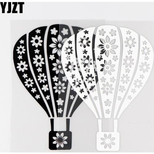 YJZT 11.4X15.5CM Beautiful Vinyl Decals Funny Car Stickers Hot Air Balloon Black / Silver 10A-0063