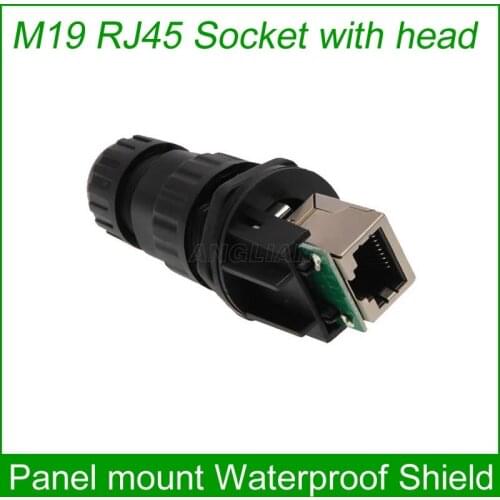 M19 quickly assembly Socket RJ45 outdoor Connector Waterproof metal shielded adapter IP68 Interface Factory sell 10 pcs/lot