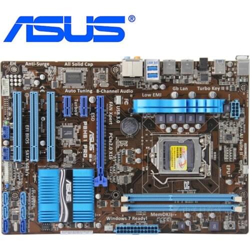 LGA 1155 ASUS P8H61 Pro Original ASUS P8 H61 PC Motherboard Socket ATX DDR3 USB3.0 16GB Desktop Computer SATA III Mainboard Used