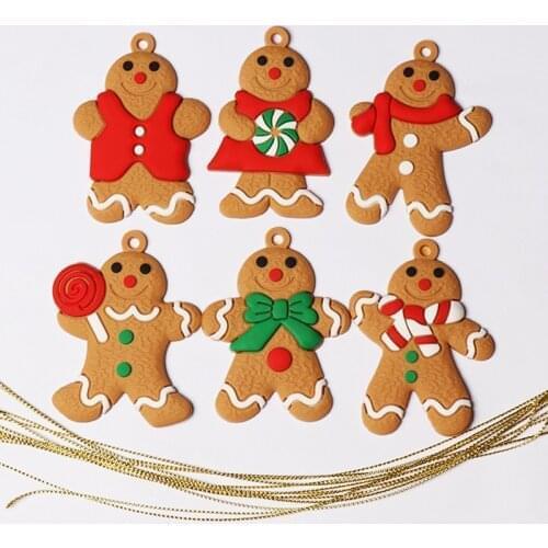Mini Gingerbread Man Christmas Tree Decorations Hanging Pendant Xmas Snowman Tree Decor Festival Home Decoration Ornament