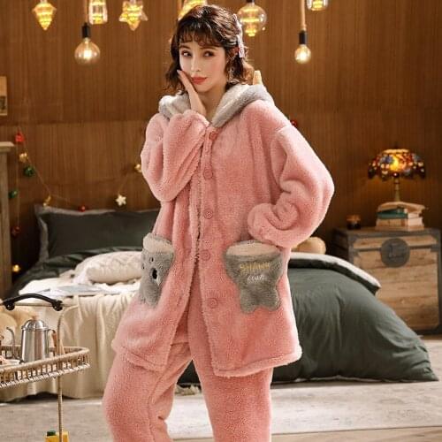 MINIKHOO Womens Plush Pajamas