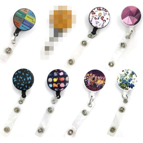 Cartoon Cute Credit Card Holder Lanyards Women Men Kids Student Retractable Badge Reel ID Name Bus Clips Badge Holder