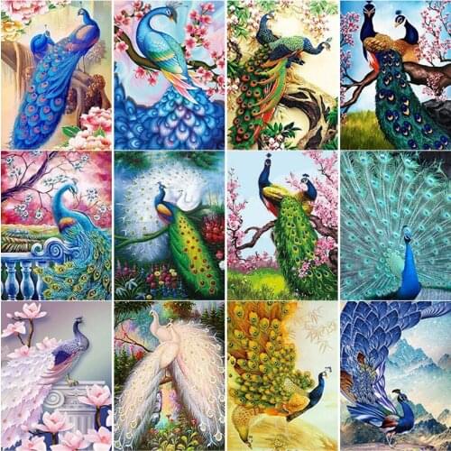 New 5D DIY Diamond Painting Peacock Diamond Embroidery Animal Cross Stitch Flower Full Square Round Drill Crafts Home Decor Gift