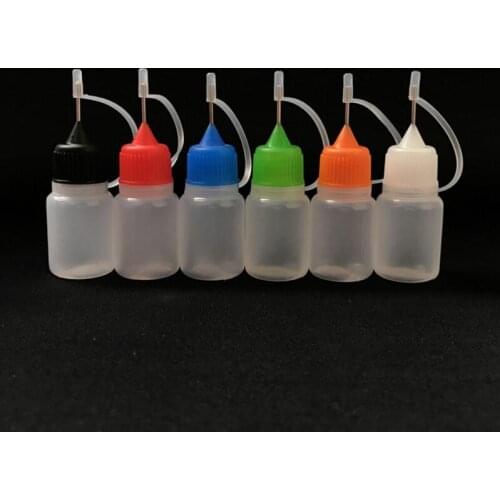 Wholesale 5ml LDPE Needle Plastic Dropper Bottles With Screw Metal Needle Caps for E liquid Nail Polish