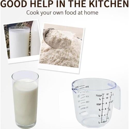 10.15oz Plastic Clear Measuring Cup Universal Multifunction Measuring Mug Milk Cup Transparent Milk Cup With Scale