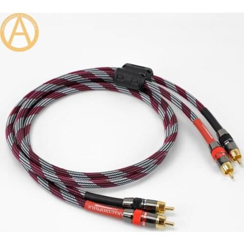 Hifi RCA Cable 4N RCA Cable Ferrite Bead 2RCA Male RCA Audio Cable Amplifier PREAMP 0.5m 0.75m 1m 1.5m 2m 3m To 5m RCA Cable