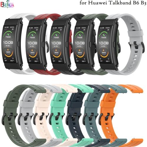 Sport Silicone Watch Strap For Huawei TalkBand B6 / For Huawei B3 original Smart Band 16MM Witdth Accessories WristBand Bracelet