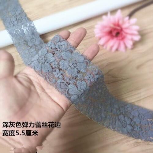 Grey Lace 5.5CM Wide Stretch Elastic Lace Edge Trim Sewing Supplies Handmade Garments Accessories On Sale