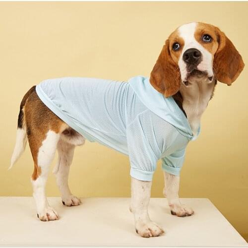 Mesh Breathable Dog Clothes for Small Dogs Sun Protection Clothing Puppy Cat Outfit Solid Pet Hoodies Summer Dog Sweatshirt