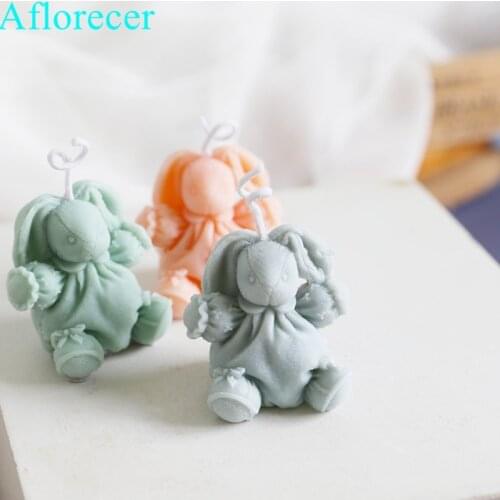 3D animals mold Rabbit bunny silicone soap mold Easter animal candle aroma mould soap making Mold