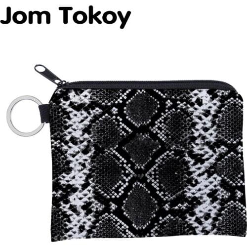 Jomtokoy Serpentine printing waterproof Purse Card Key Pouch Small Zipper Coin Purse Card Holder Mini square wallet 3025