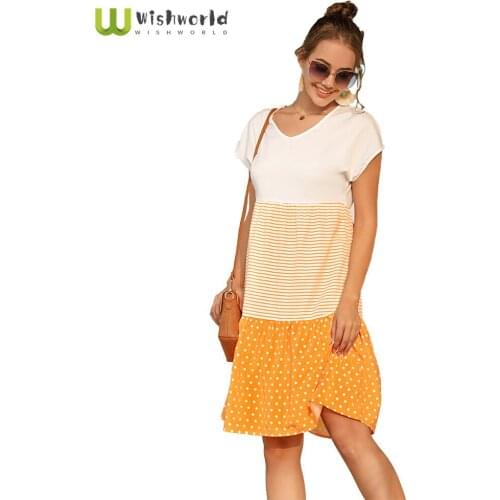 2021V Collar Sleeveless Loose Skirt + Summer FemaleLeisure Garments Vestidos Splicing Knee-Length Skirt SizeDeach