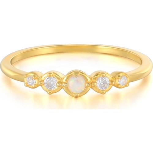 CANNER Opal Crystal Rings For Women Girls 925 Silver Ring 2021 Trend Anillos Mujer Fine Jewelry Paired Rings Bulk Minimalist