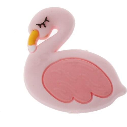 1PCS Silicone Beads Flamingo Cute Funny DIY Jewelry Making Baby Teether Toys Teething
