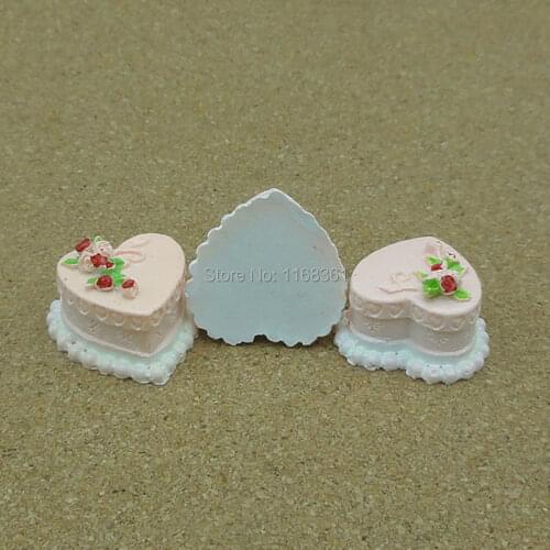 1pcs/lot resin rose flower love shape cake 20mm Cabochons Scrapbooking Hair Bow Center Card Frame Making Craft DIY B001-4