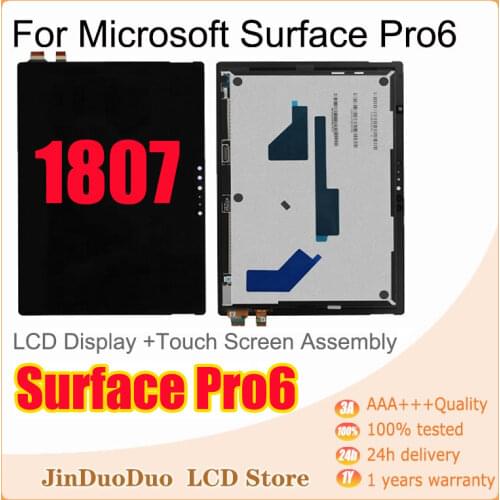 Original For Microsoft Surface Pro5 1796 Pro6 1807 LCD Display Touch Screen Assembly For Pro 5 Pro 6 LP123WQ1 Replacement Parts