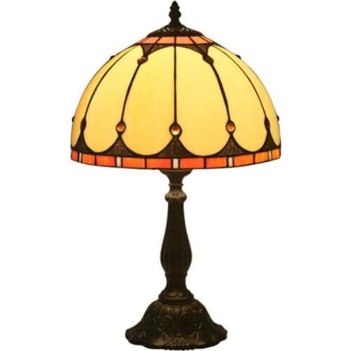 12" America Country European Vintage Glass Tiffany Table Lamp for Foyer Bed Room Bar Apartment Glass Reading Light H 49cm 1067