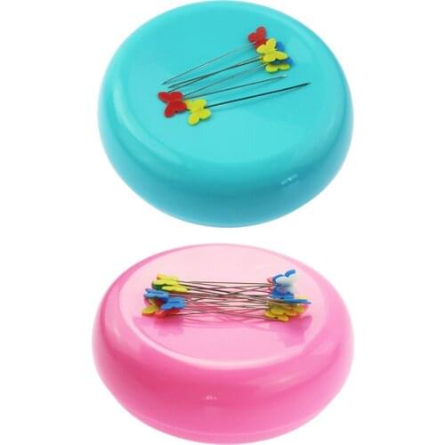 2 Pieces Magnetic Sewing Pin Cushion Holder Pin Storage Case for Quilting Sewing Craft