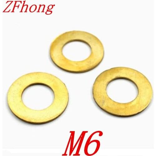 200PCS M6 x 12mm brass flat washer gasket thickness 0.5mm/0.8mm/1.0mm/1.2mm/1.5mm