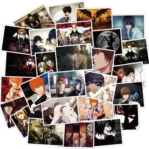 30PCS DEATH NOTE Anime Stickers Laptop DIY Skateboard Suitcase Guitar Fridge Bike Waterproof Car Cool Decals Sticker Kid Toys