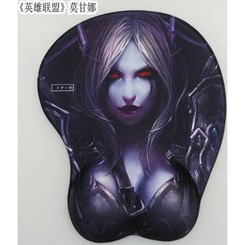 3D Mouse Pad Mat WOW Night Elf Wrist Rest Breast Oppai Girl Gaming Mousepad for Computer Laptop Keyboard Mouse Wholesale Pad