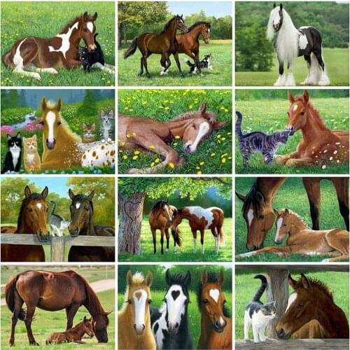 5d Diamond Painting Horse Full Square/Round Drill Diamond Embroidery Animals Picture of Cross Stitch Kits Mosaic Home Decoration