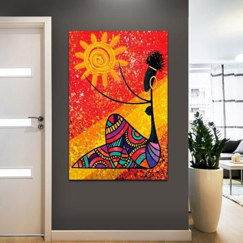 Abstract Poster Painting African Women Wall Art Pictures Cuadros Artwork Printed Poster Canvas Painting Home Decor Living Room