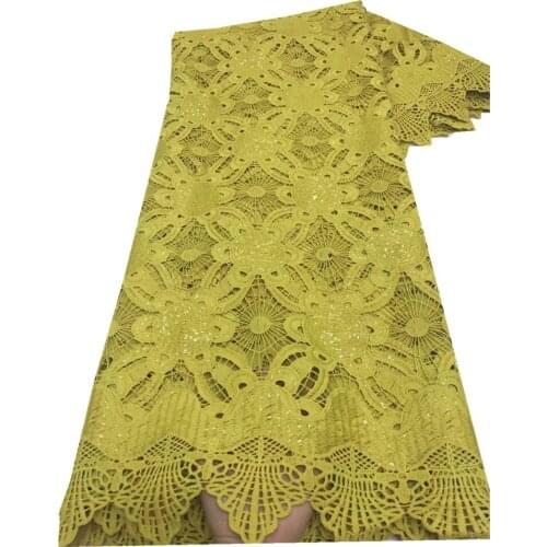 African Cord Lace Fabric Nigerian Lace Fabric 2021 Milk Silk Lace With Sequins Water Soluble Lace For Wedding Party Sew x19-34