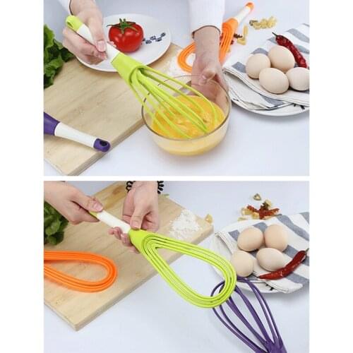 2-in-1 Twist Whisk Mixer Balloon and Flat Whisk Manual Egg Beater Cream Cake Blender Easy to Clean Kitchen Tools WXV Sal