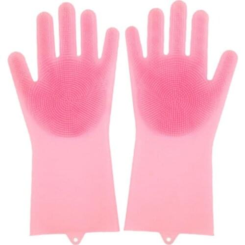 Household Kitchen Waterproof Non-slip Durable Heat-insulating Wear Resistant Silicone Cleaning Gloves
