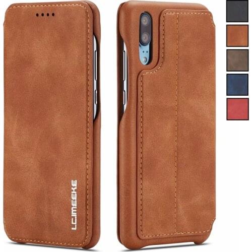 Luxury Leather Flip Cover Case for Huawei P20 P30 P40 Pro Lite Thin Slim with Card Slot