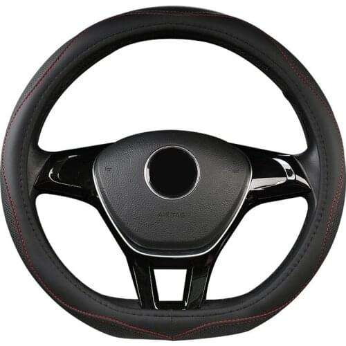 D Type Steering Wheel Cover For VW Beetle Scirocco Golf Jetta Passat 2015-On Arteon up! Crafter Bora Lamando Tharu Sagitar