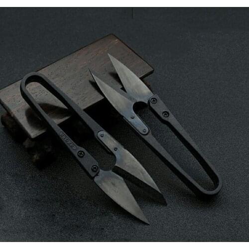 Black U Shape Scissor Fabric Cutter Yarn Needlework Sewing Scissors Cross-stitch Cut Thread Embroidery Supplies Tool DIY Scissor
