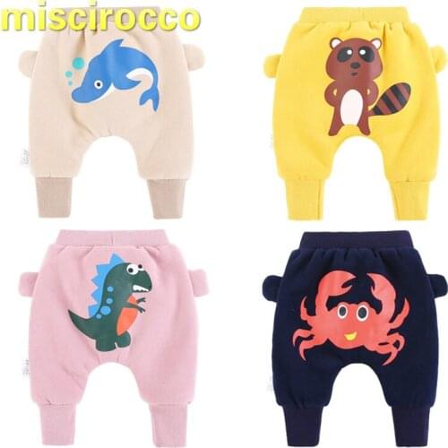 Baby harem pants winter full length trousers for boys and girls PP cashmere thickened cute keep warm