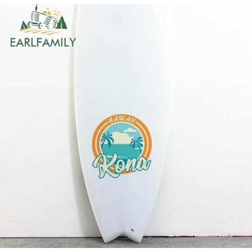 EARLFAMILY 30cm x 27.2cm for Kona Hawaii Logo Vinyl Car Stickers Scratch-proof Waterproof Surfboard Window Vehicle Decal
