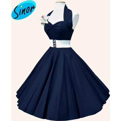 Elegant backless neck vintage dress 1288 with belt banquet dress