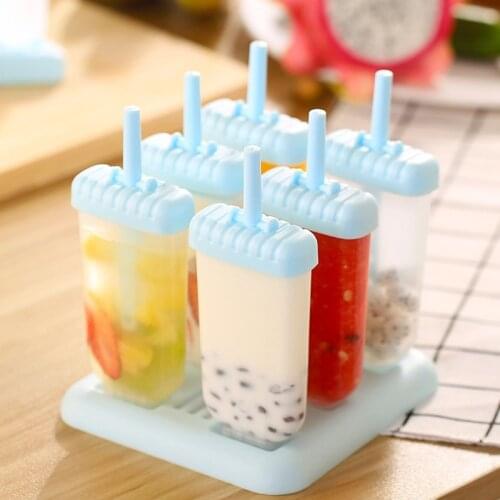6 Cells Ice Cream Mold Tray DIY Homemade Ice Cream Creative Tools For Home Kitchen Making Fruit Popsicle Ice Cream Maker