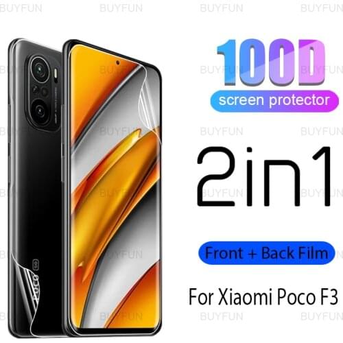 Hydrogel Film For Xiaomi Poco F3 6.67inch 2in1 front back screen protector for redmi redmy K40 pro plus HD protective film