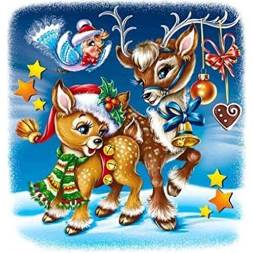 Kexinzu Full Square Round Drill 5D DIY Diamond Painting"Christmas deer"3D Embroidery Rhinestone Cross Stitch 5D Home Decor X508
