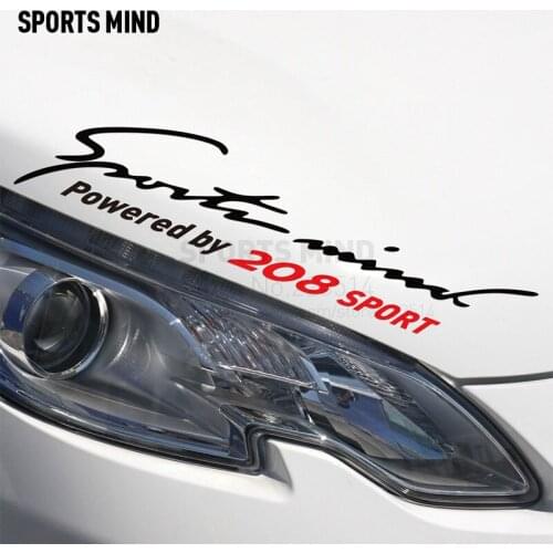 2 Pieces Sports Mind Car Styling On Car Lamp Eyebrow automobiles & motorcycles Car Sticker Decal For Peugeot 208 accessories