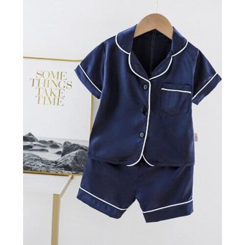 Cartoon Bear Print Outfits Set Short Sleeve Blouse Tops+Shorts Sleepwear Pajamas Kids Clothes Baby Pajama Sets for Boys Girls