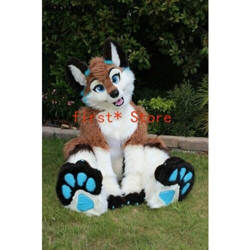 Fursuit Wolf Dog Husky Mascot Costume Cosplay Party Game Dress Cartoon Character Adults Size Fursuit Character Outfit Handmade