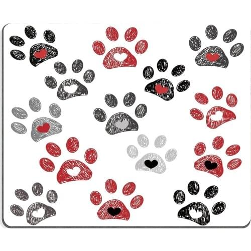 Mouse Pad, Dogs Paw Mouse Pad, Personalized Waterproof Mousepad Rectangle Customized Mouse Pads with Designs