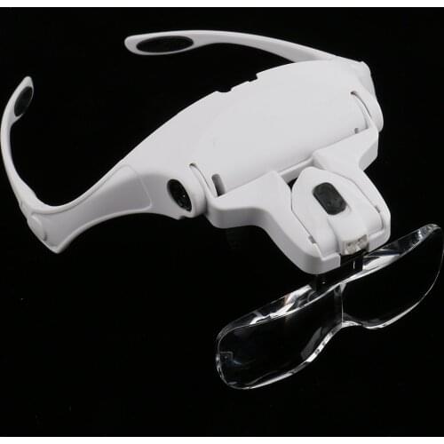 5 Lens LED Head Light Magnifier Glass for Microblading Tattoo Eyelash Makeup