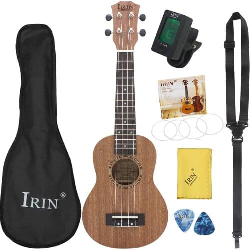 M MBAT 21 Inch Ukulele Hawaiian Guitar 4 Strings Musical Instrument Sapele Ukulele Soprano Mini Guitar with Gig Bag Gifts Tuner